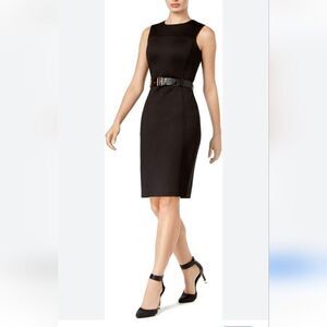 Calvin Klein Scuba Knit Sheath With Belt. Whimsigoth, Dark Academia,  Bodycon